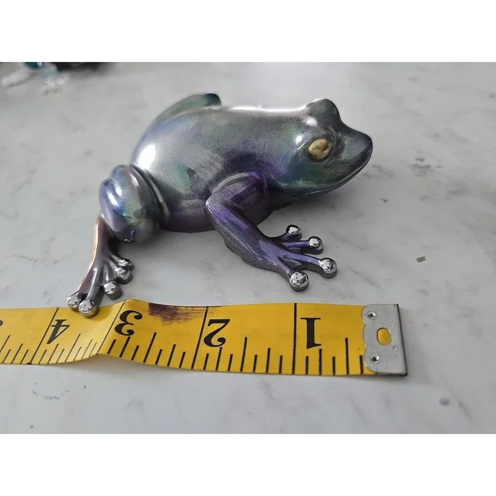 Resin Frog Home Decor Figure Handmade 716 Silver